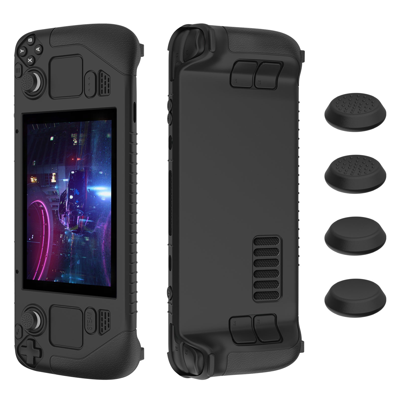 SD001 Silicone Case for Steam Deck Game Console Ergonomic Grip Protective Case Anti-Slip Cover SD001 Silicone Case for Steam Deck Game Console Ergonomic Grip Protective Case Anti-Slip Cover